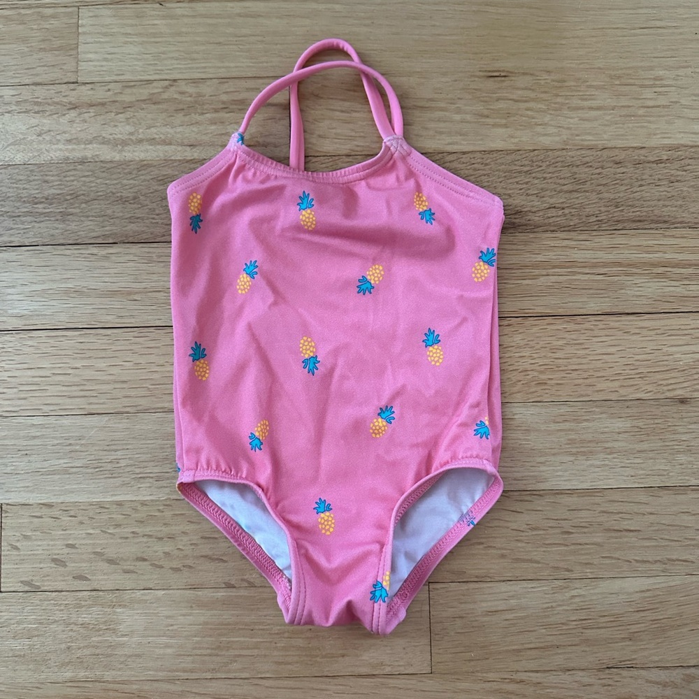 Baby Girl Pink Swimsuit | Amazon Essentials | Size 9M (but fits 3-6M).